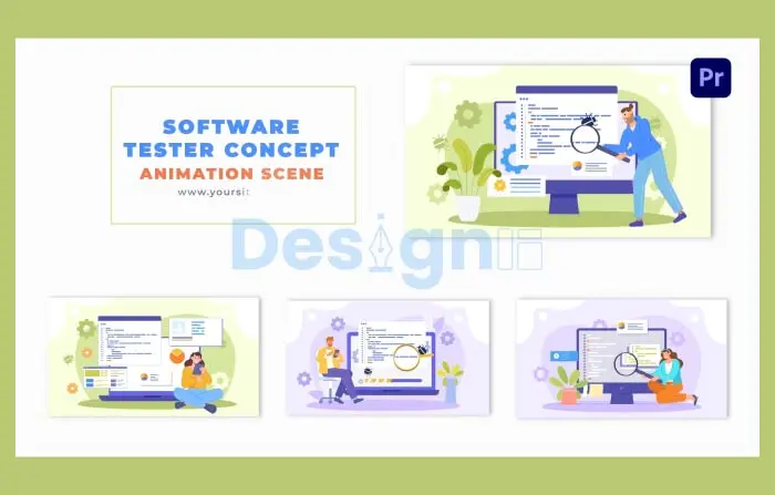 Software Engineer Testing Concept Vector Character Animation Scene